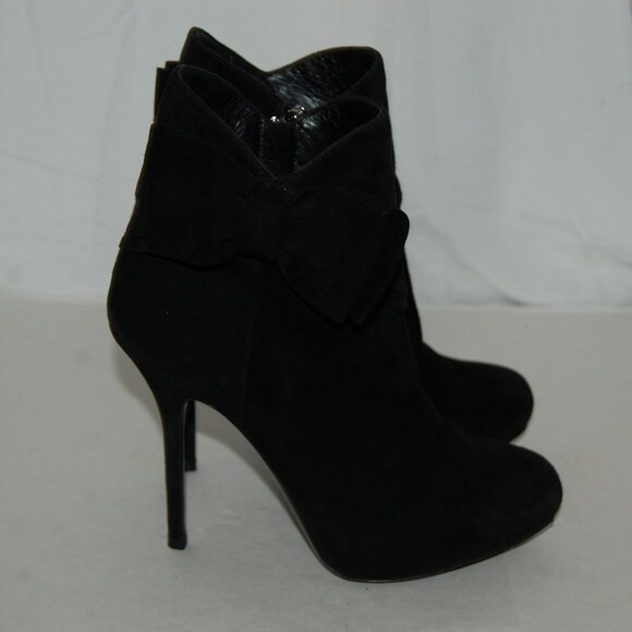 36.5/6.5❤️ CHRISTION DIOR HIGH HEEL BLACK SEUDE LEATHER ANKLE BOOTS BOOTIE… - Picture 7 of 13